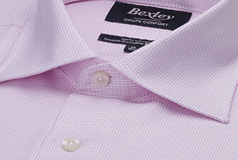 Camisa texturizada para hombre – Rayas rosa claro y blanco - SAVINO