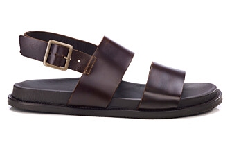 Sandalia plana de piel color chocolate - KANIVA