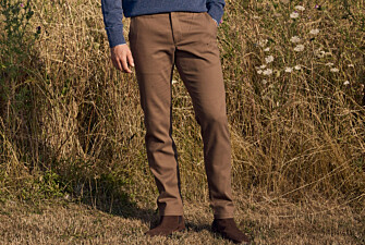 Pantalón chino hombre camel en franela de lana - KYVERS
