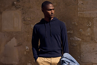 Jersey hombre con capucha marino en lana - HOODRICK