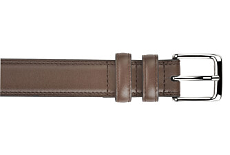 Cinturón de cuero para hombre castaño con hebilla plateada - BRIXTON SILVER