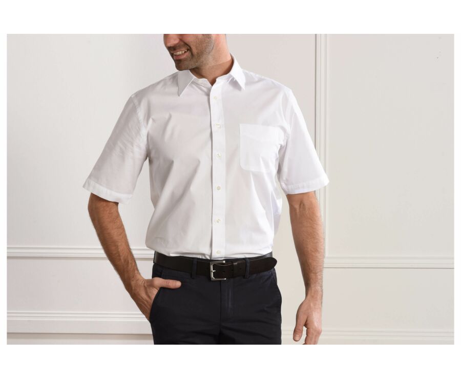 Camisa de algodón blanca - Bolsillo en el pecho - ALBERT MC