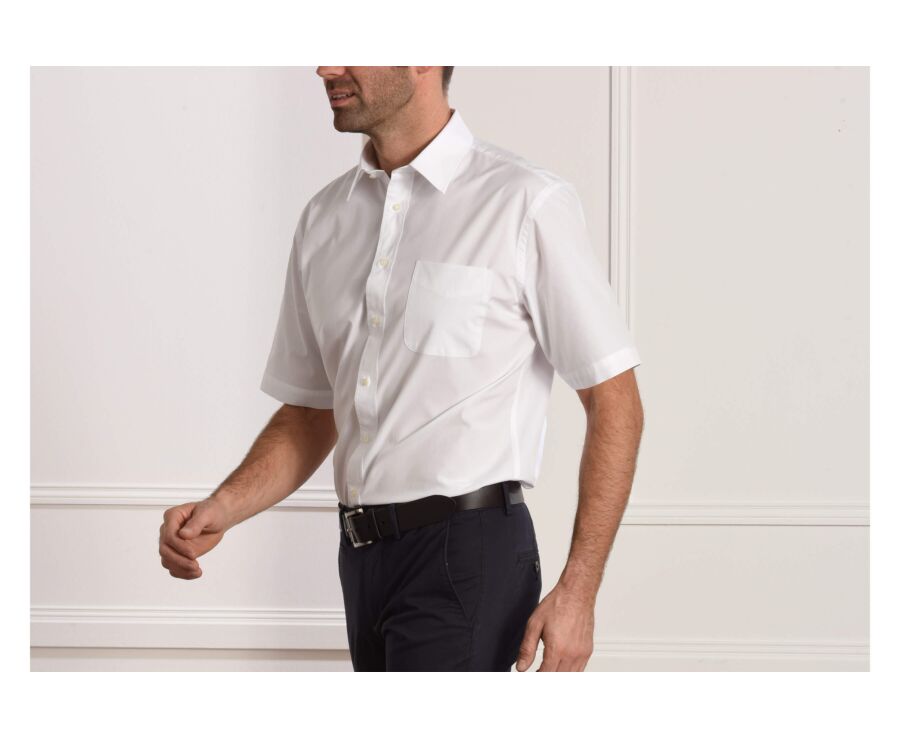 Camisa de algodón blanca - Bolsillo en el pecho - ALBERT MC