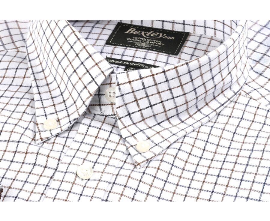 Camisa de franela a cuadros Azul y Beige - LINDSAY