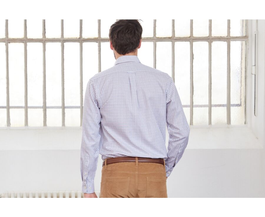 Camisa de franela a cuadros Azul y Beige - LINDSAY