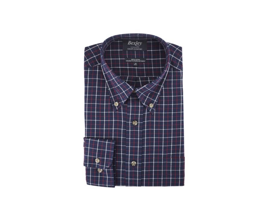 Camisa de franela a cuadros Blanco y Rojo - LINDSAY