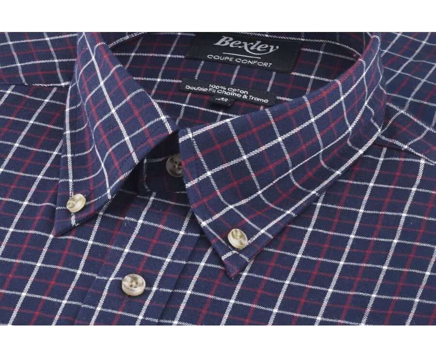 Camisa de franela a cuadros Blanco y Rojo - LINDSAY