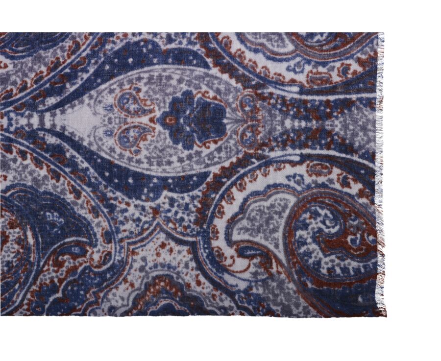 Bufanda de lana para hombre – Azul marino, gris y rojo