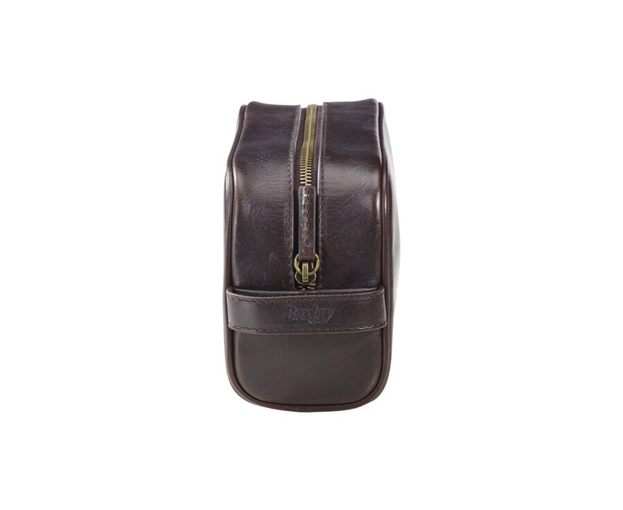 Neceser de cuero Chocolate oscuro piel