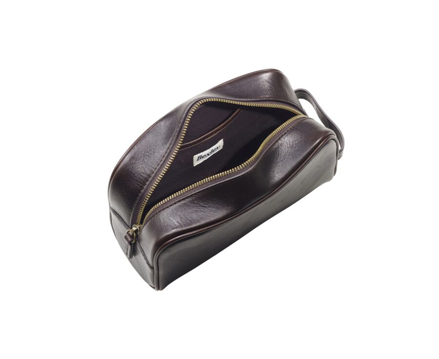 Neceser de cuero Chocolate oscuro piel