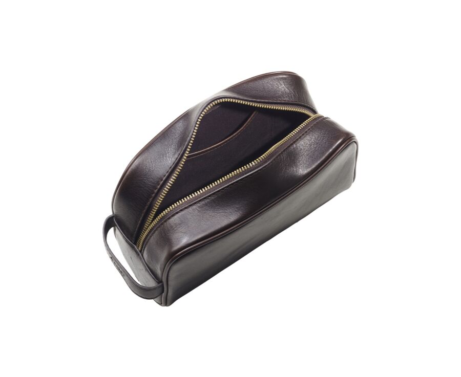 Neceser de cuero Chocolate oscuro piel