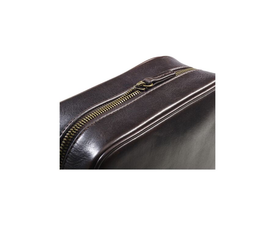 Neceser de cuero Chocolate oscuro piel