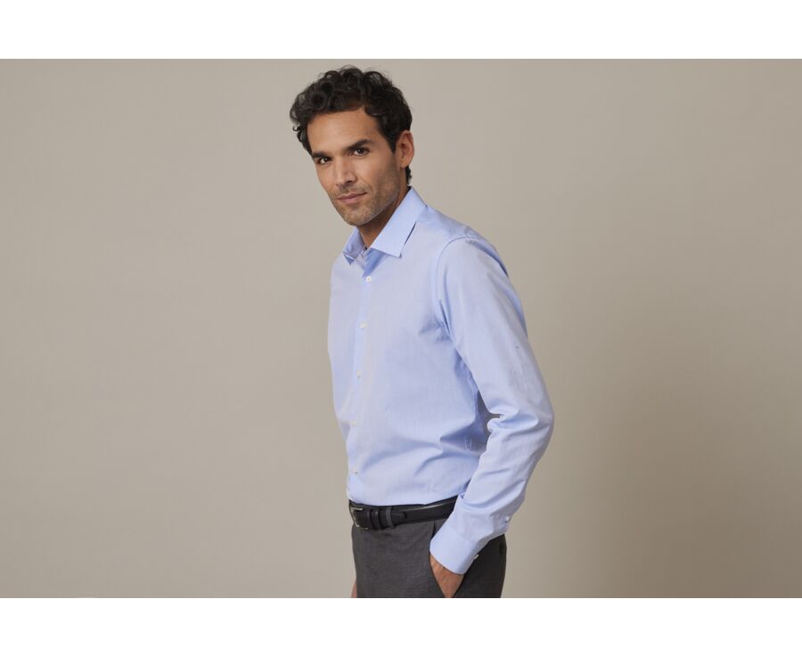 Camisa de algodón Azul - Cuello francés - LOUIS CLASSIC