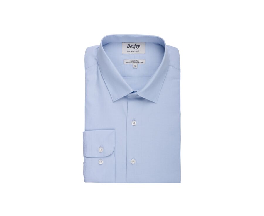 Camisa de algodón Azul - Cuello francés - LOUIS CLASSIC