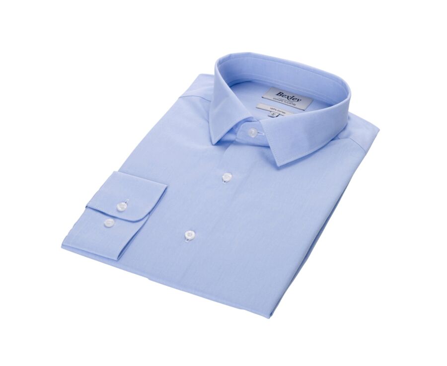 Camisa de algodón Celeste - Cuello francés - LOUIS CLASSIC