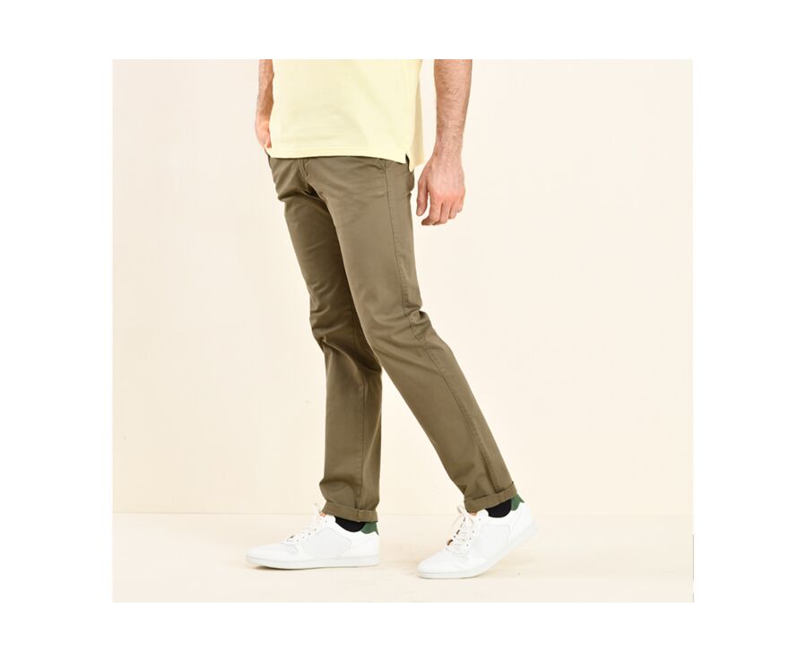 Pantalón chino para hombre Aceituna oscura - KYRK