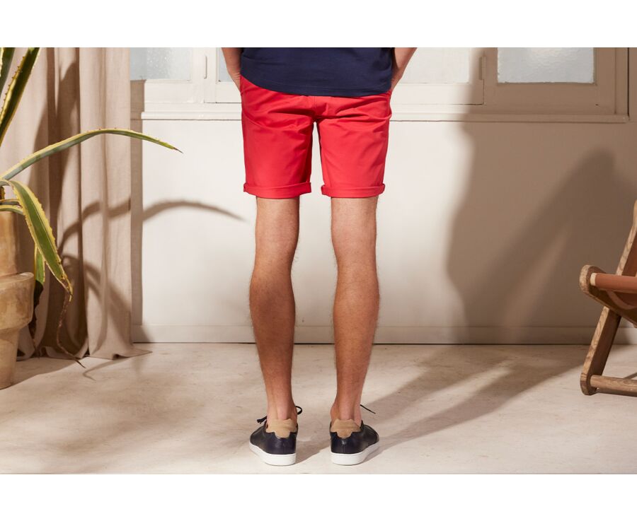 Bermuda chino para hombre Frambuesa brillante - BARRY