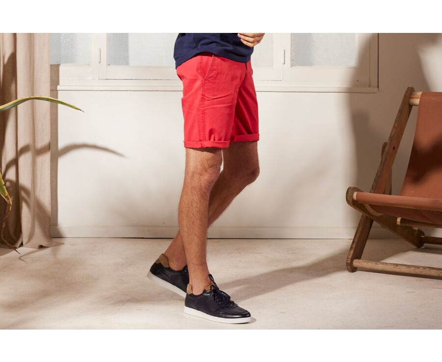 Bermuda chino para hombre Frambuesa brillante - BARRY