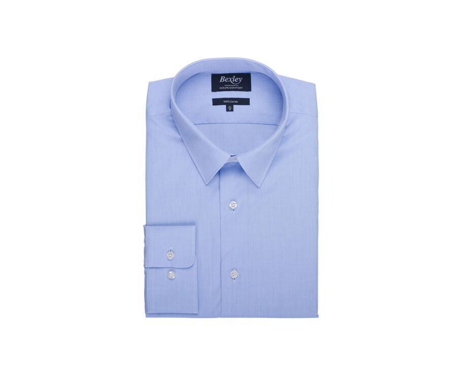 Camisa de algodón doble hilo azul Celeste - ALBERT CLASSIC