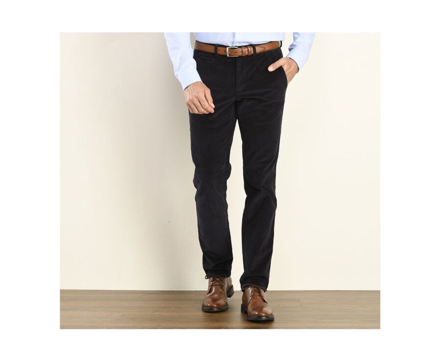Pantalón chino de pana Navy para hombre Norman Bexley
