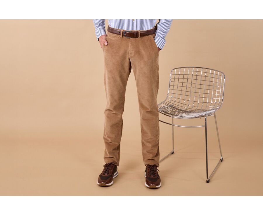 Pantalón chino de pana Camel para hombre - NORMAN