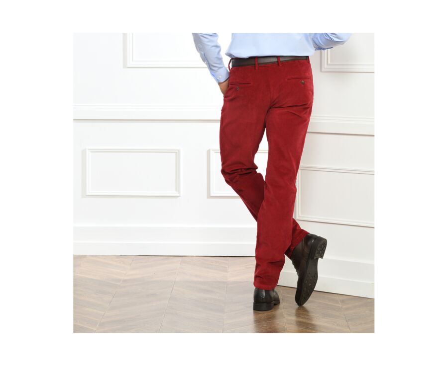 Pantalón chino de pana para hombre Rojo granate - NORMAN
