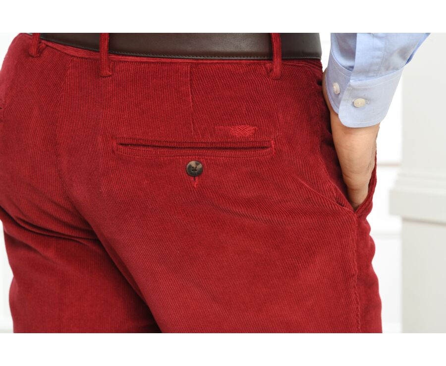 Pantalón chino de pana para hombre Rojo granate - NORMAN
