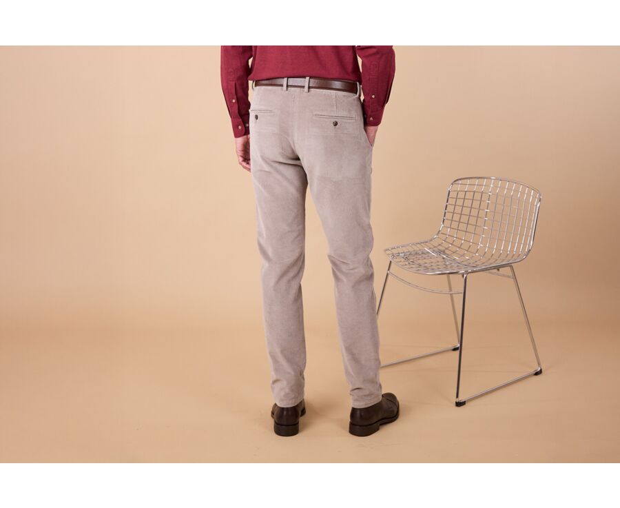 Pantalón chino de pana Gris topo claro para hombre - NORMAN
