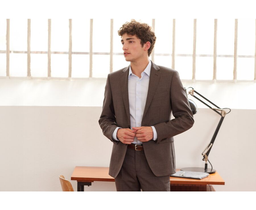 Chaqueta de traje Marrón moteado para hombre - LAZARE