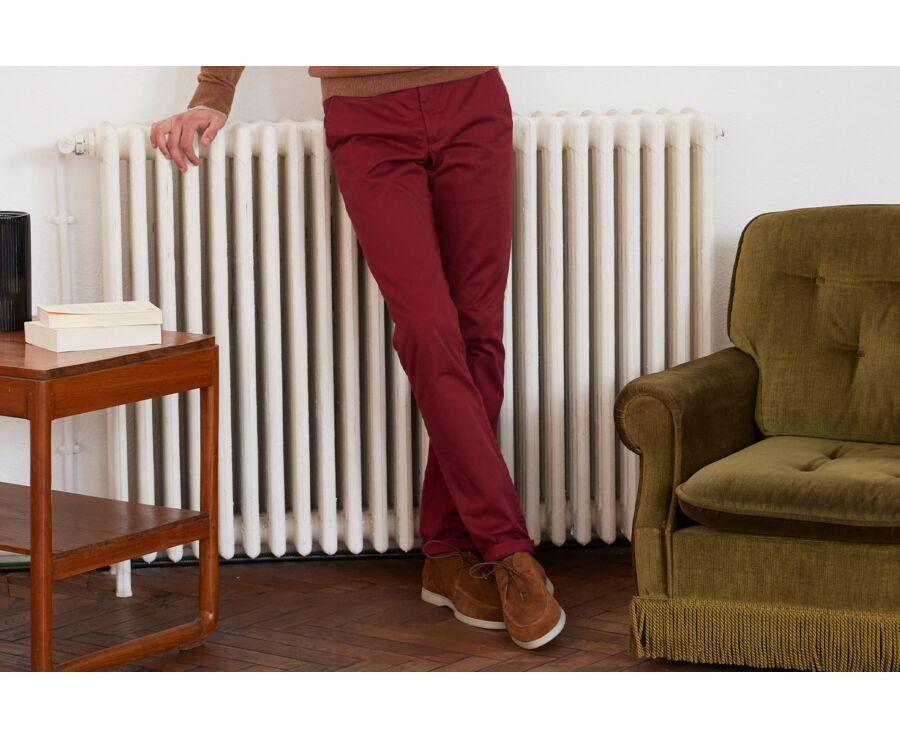 Pantalón chino para hombre Rojo Oscuro - NIGEL II