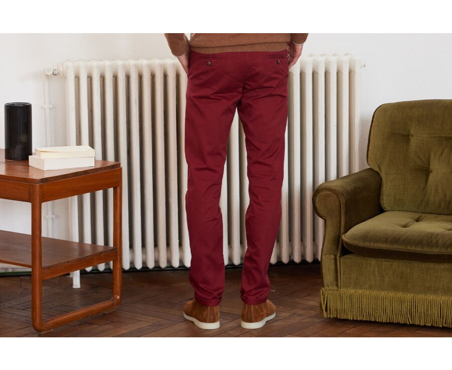 Pantalón chino para hombre Rojo Oscuro - NIGEL II