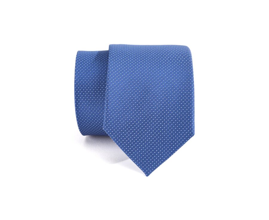 Corbata hombre de seda Azul micropuntos blancos