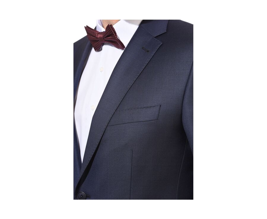 Pajarita de seda con micropuntos Burdeos y Celeste