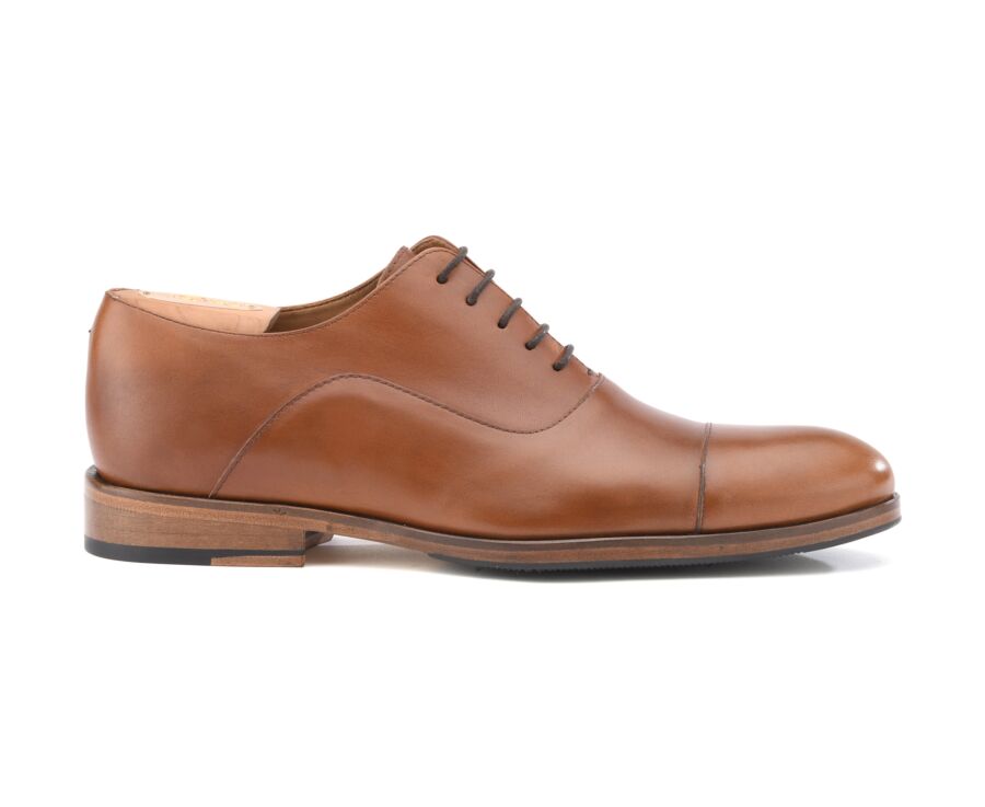 Zapato Oxford para hombre suela de piel Coñac con patín - BRACKLEY PATIN