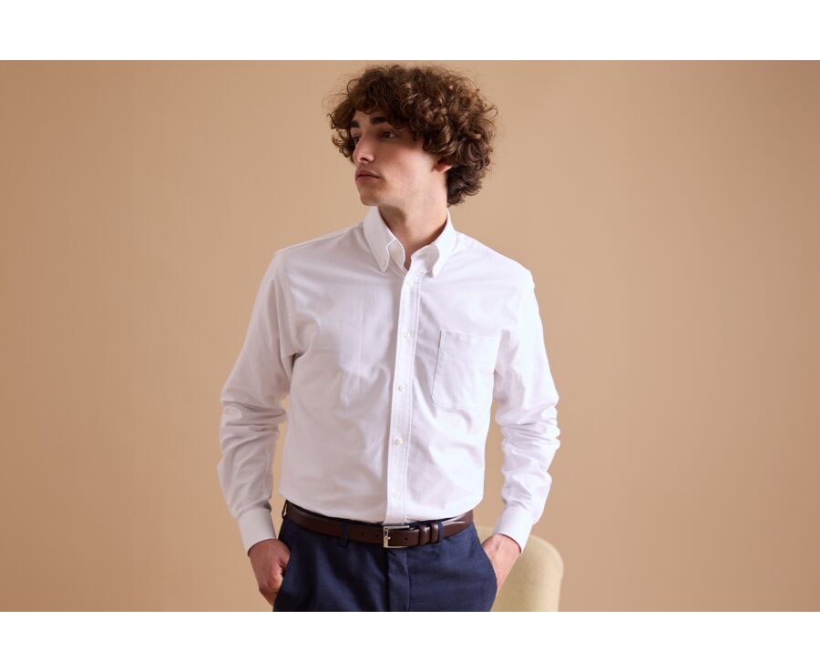 Camisa de algodón blanca - Cuello americano - TOMMY