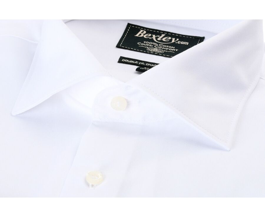 Camisa de algodón blanca - Bolsillo en el pecho - ALBERTO II CLASSIC