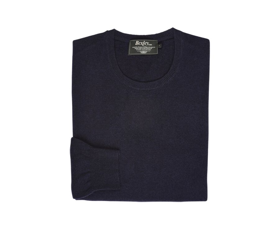 Jersey de lana de cuello redondo para hombre Navy - CONAN