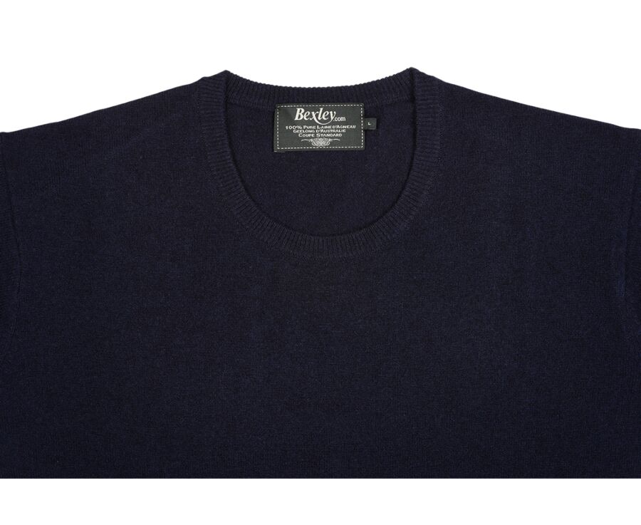 Jersey de lana de cuello redondo para hombre Navy - CONAN