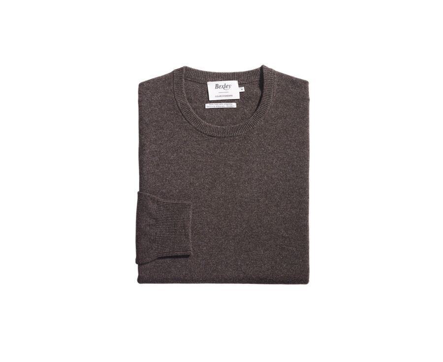 Jersey de lana con cuello redondo Chocolate Oscuro de hombre  - CONAN