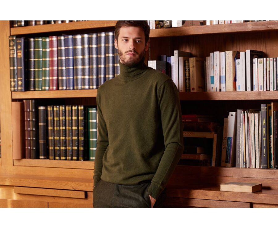 Jersey de lana con cuello alto para hombre Verde - EMERIC