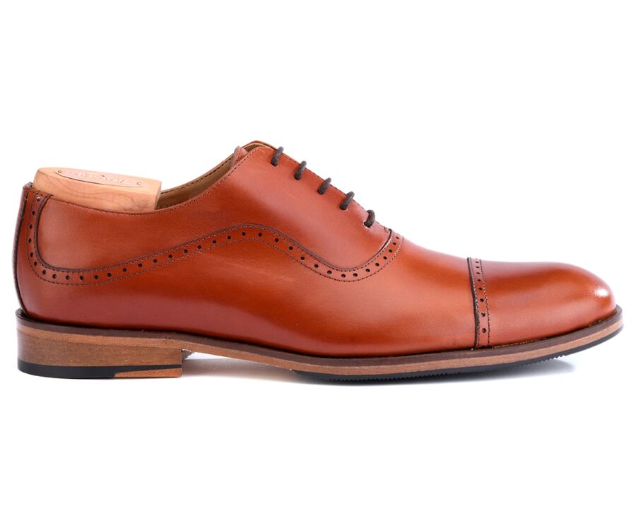 Zapato Oxford de hombre Caoba con suela de cuero - CORBY PATIN