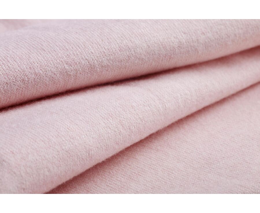 Jersey fino de algodón orgánico/cachemira - Rosa claro jaspeado - VLAD