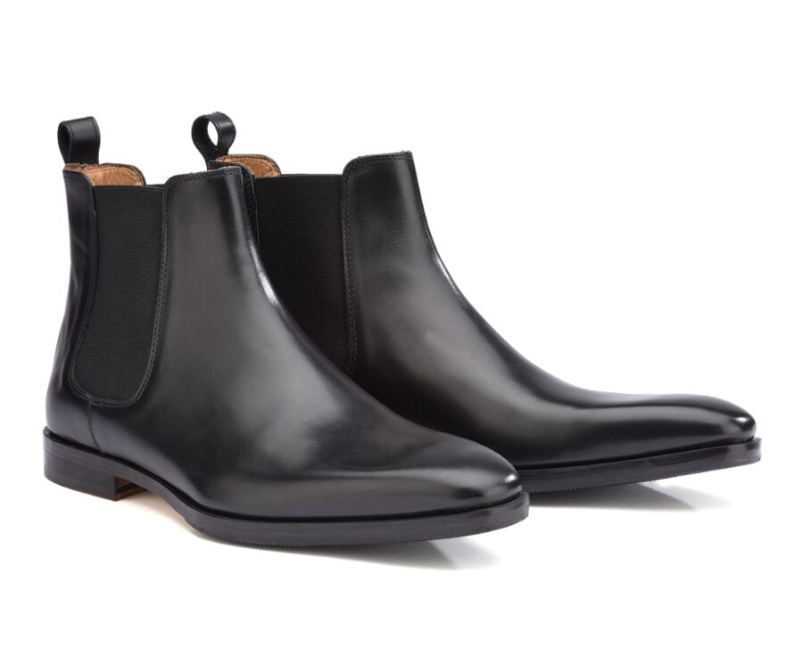 Botas Chelsea de piel para hombre Negras - BERGAME PATIN
