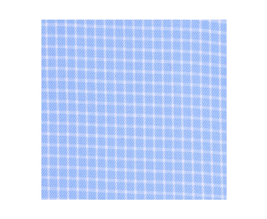 Camisa Azul con finos cuadros blancos - Bolsillo - CLAYN MC