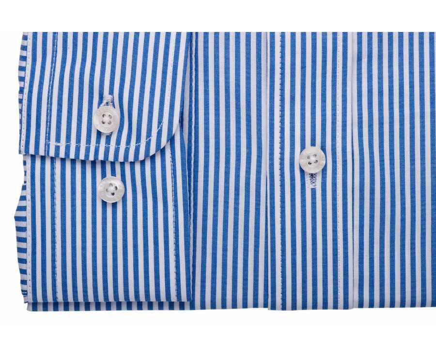 Camisa de algodón a rayas azules y blancas - MAXIMILIEN