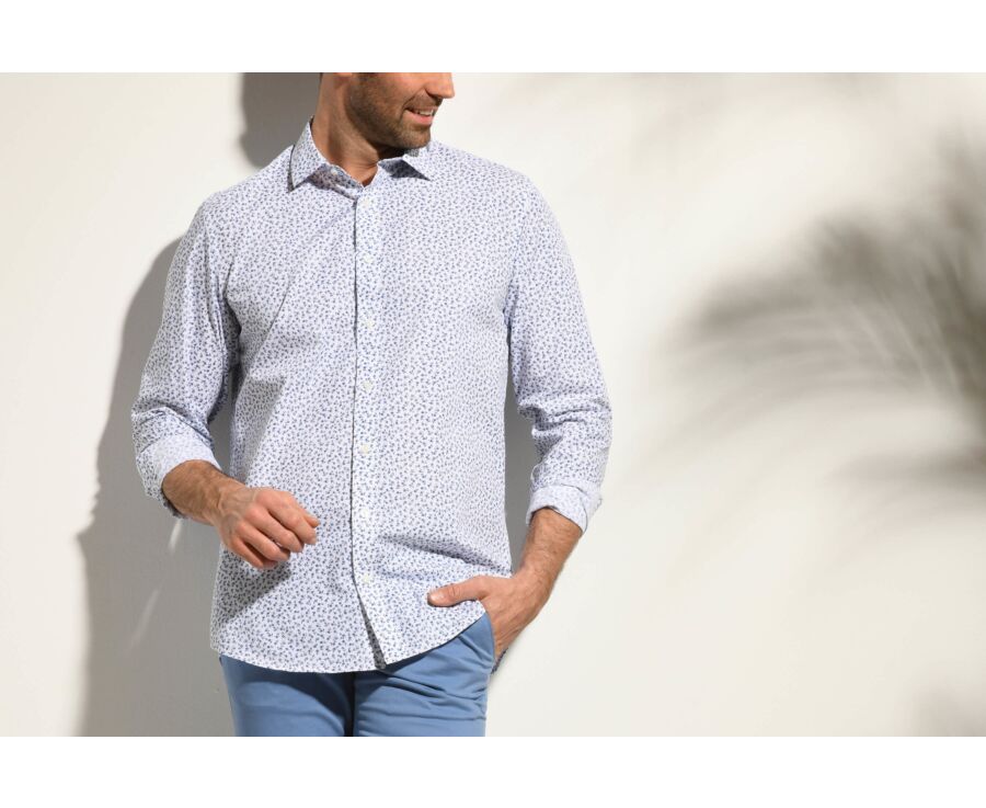 Camisa hot sale blanca estampada