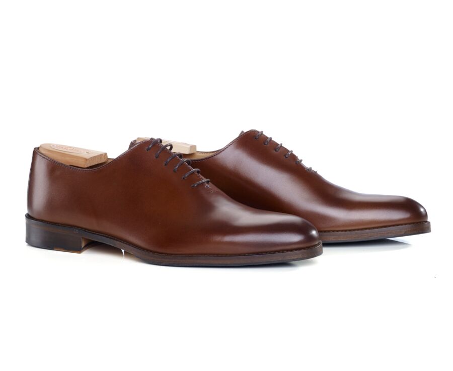 Zapatos Oxford de piel hombre Castaños patinado - PETER PATIN