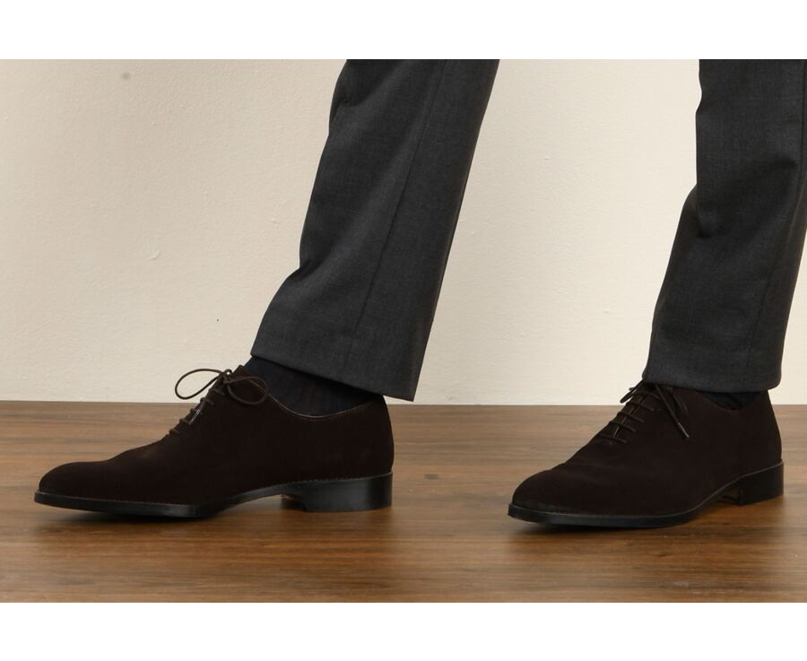 Zapato Oxford para hombre Suela de piel Terciopelo Pardo con patín Peter  Patin | Bexley
