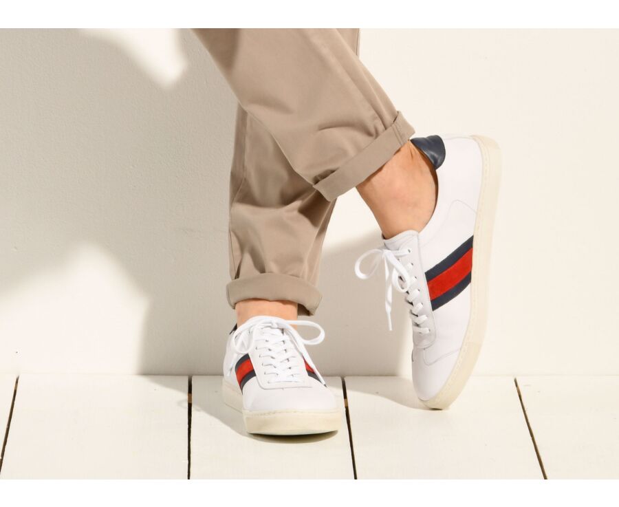 Zapatillas de hombre de piel Blanco Maywood | Bexley