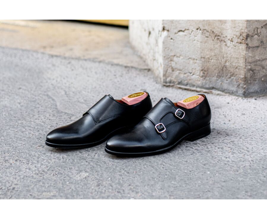 Zapatos negros de hombre con doble hebilla - CHIGWELL